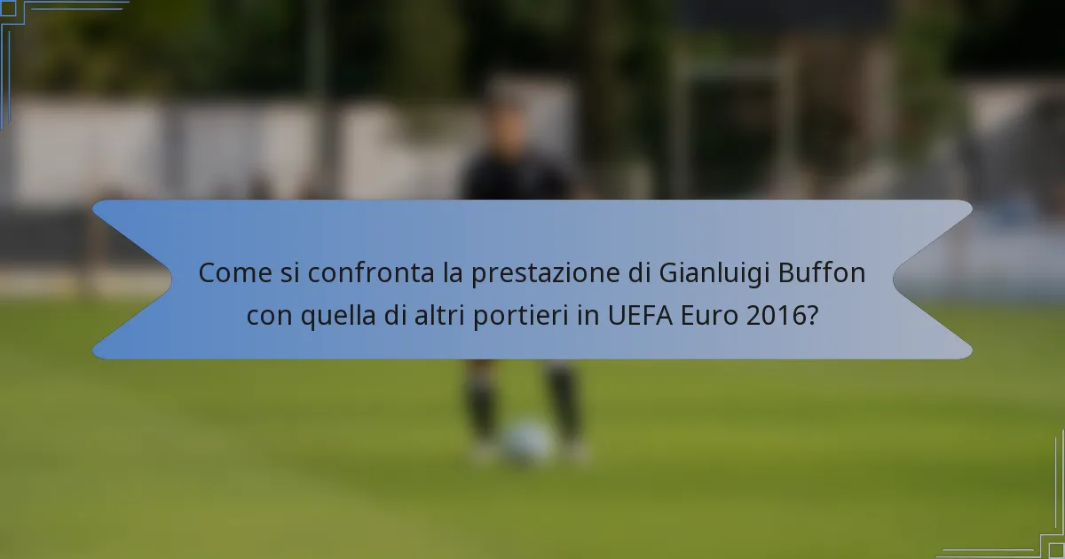 Come si confronta la prestazione di Gianluigi Buffon con quella di altri portieri in UEFA Euro 2016?