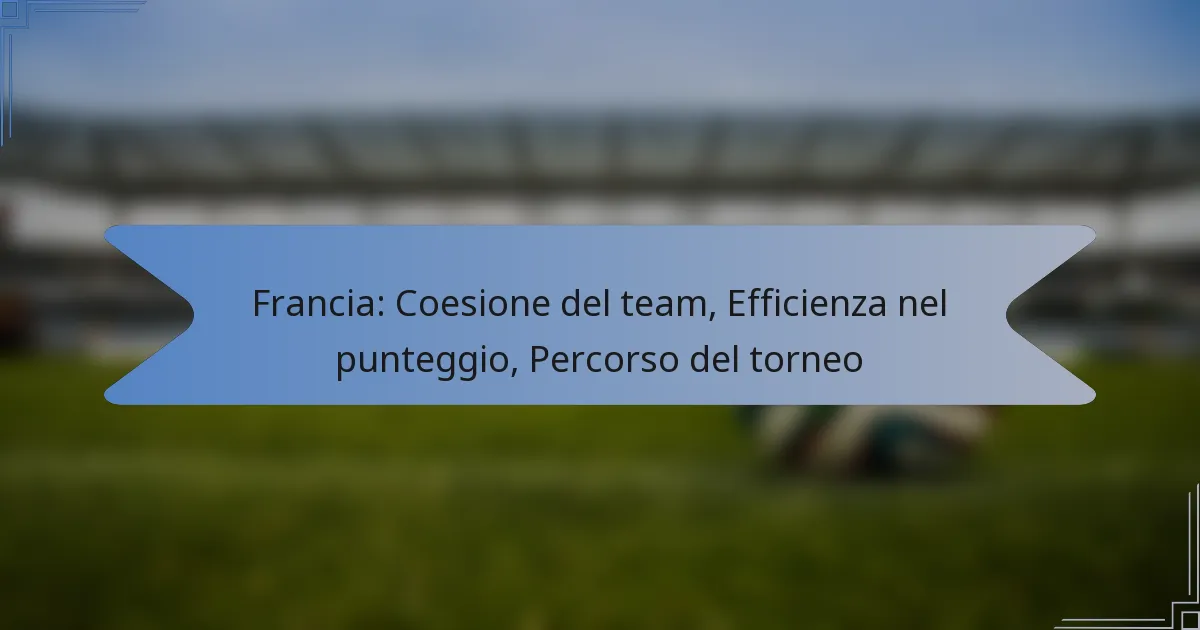 Francia: Coesione del team, Efficienza nel punteggio, Percorso del torneo